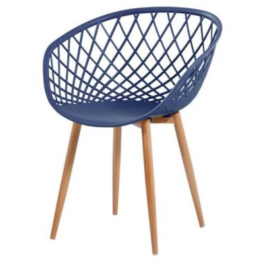 Imagem de Cadeira Monaco Polipropileno cor Azul Marinho com Base Aco - 61201 - S