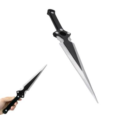 Imagem de XMHBG 1 punhal de faca de arremesso de espuma de 35,5 cm, faca falsa de espada de espuma profissional para cosplay, fantasia de Halloween, adereços de teatro e treinamento