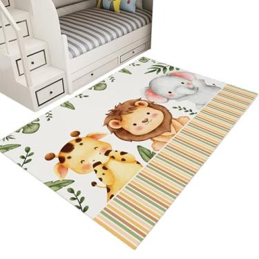 Imagem de Tapete Infantil Estampado 1,00 x 1,35 Decorativo Antiderrapante (Safari Baby)