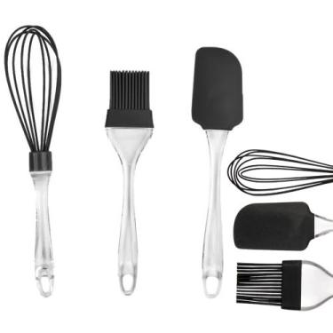 Imagem de Utensílios De Silicone Kit 3 Peças Espátula Pincel E Fouet - bbless