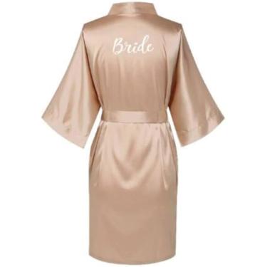 Imagem de Roupão De Banho De Cetim Vestes De Seda Plus Size Roupão De Banho De Casamento Noiva Vestido De Dama De Honra Vestido Roupas Femininas, champagne Maid Honor, 3XL
