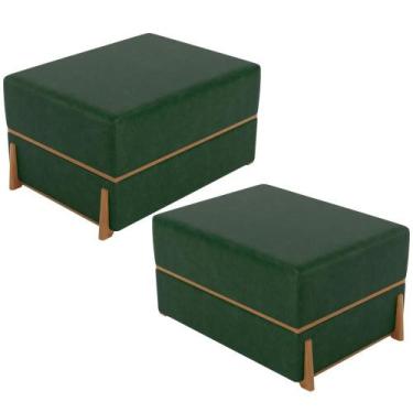 Imagem de Kit 02 Puffs Decorativo Retangular Para Sala de Estar Domus L02 materi