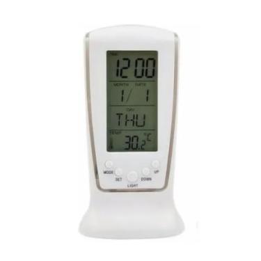 Imagem de Relógio De Mesa Digital Com Alarme Termômetro Calendário Com led azul