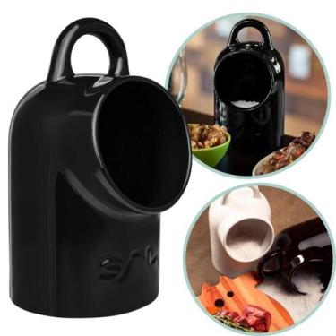 Imagem de Saleiro De Porcelana Grande Gourmet Oxford 25X14CM Preto, Preto