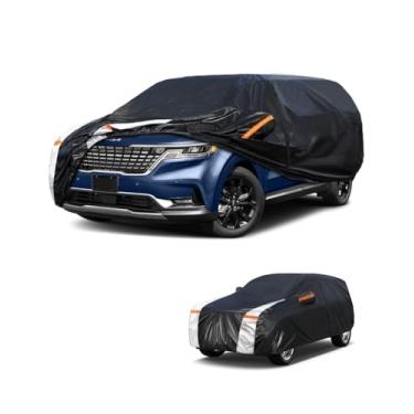 Imagem de Capa de carro SUV grande para Kia Carnival 1998-2025 100% à prova d'água para todos os climas, capas externas completas para uso externo, chuva, sol, vento, proteção UV.