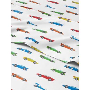 Imagem de Jogo de cama queen size com 4 peças – Tema de carro e corrida – Ultramacio, fofo e aconchegante – Respirável e lavável na máquina – Para meninos, meninas, adolescentes e bebês