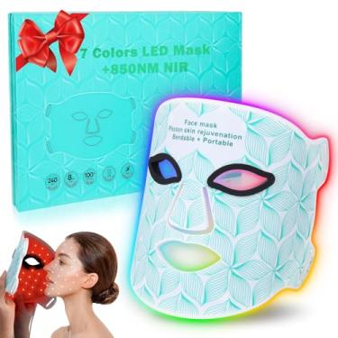 Imagem de Terapia De Luz Vermelha Para O Rosto, 7 Cores Led Facial Mask Light Therapy Com 850nm Infravermelho PróXimo, RecarregáVel MáScara De Terapia De Luz Vermelha Cuidados Da Pele Para Anti-Envelhecimento