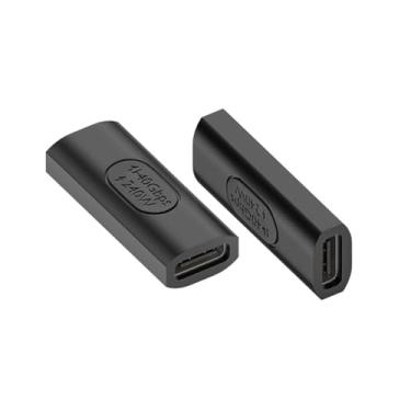 Imagem de Strhowill Pacote com 2 adaptadores USB C fêmea para fêmea de 240 W, acoplador USB C de 40 Gbps, tela de vídeo 8K a 60Hz para Switch, Tablet, Thunderbolt 3