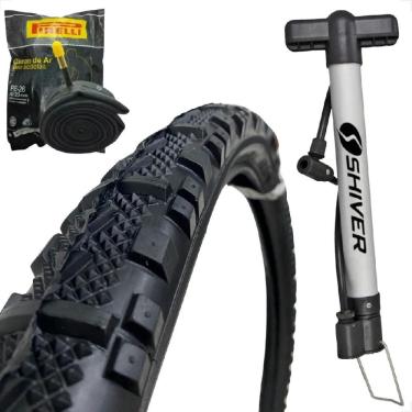 Imagem de Pneu Bike Bicicleta Mtb Shiver Misto Aro 26 x 2.125 Kenda K847 + camara 26 pirelli + bombinha de ar