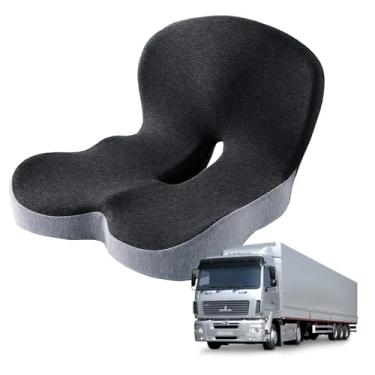Imagem de Almofada de assento de espuma viscoelástica para caminhoneiros, cadeiras de escritório e assentos de carro – Almofada de apoio para as costas e alívio da ciática para cóccix – Almofada ergonômica de