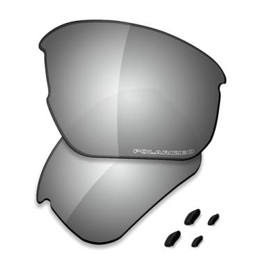 Imagem de SAUCER Lentes de reposição premium e protetores de nariz para óculos de sol Oakley Flak Beta OO9363 | Flak Beta Asian Fit OO9372, Metal cromado polarizado, One Size