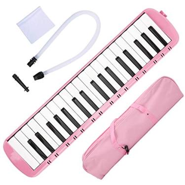 Imagem de XUXHOU Melodica Portátil, 37 Teclas Kit Portátil de Instrumento Musical do Teclado Portátil para Piano para Iniciantes para Treinamento Profissional para Iniciantes para Iniciantes (Rosa)