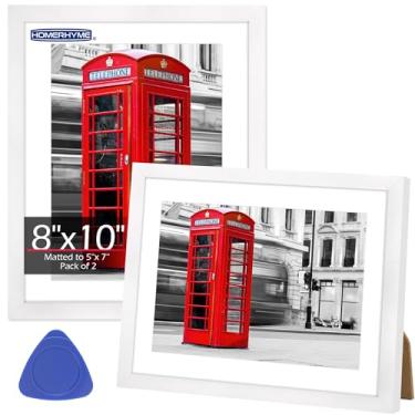 Imagem de HOMERHYME Porta-retrato 20 x 25 cm, pacote com 2 molduras para exibição de mesa e galeria de parede, pôsteres de fotos, branco