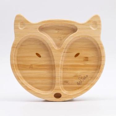 Imagem de Prato infantil de bambu com ventosa de silicone raposa petit pia ref p