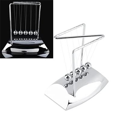 Imagem de Berço de Newton Equilíbrio Bolas de Aço Física Ciência Pêndulo Ornamentos Brinquedo para Decoração de Mesa Prata 7.28x4.72x7.87 Polegadas