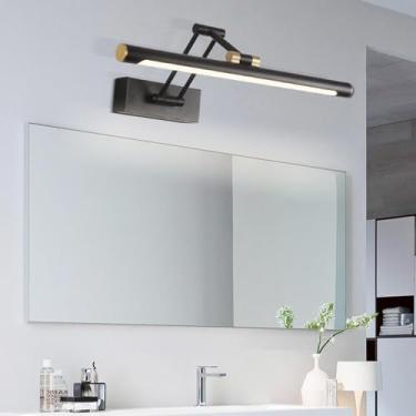 Imagem de Luz de parede LED para espelho de banheiro 180° lâmpadas de parede giratórias ajustáveis para moldura de imagem, arandelas de parede internas de metal moderno para barbear maquiagem sala de estar