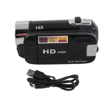 Imagem de QANYEGN Camcorders de vídeo portátil, câmera de 16MP, 1080p Anti Shake Loop Video Recording de vídeo para viagens, casamento, registros do campus (Black)