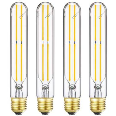 Imagem de Lâmpada tubular LED HOMOSUM T10 6W 600LM 2700K E26, pacote com 4