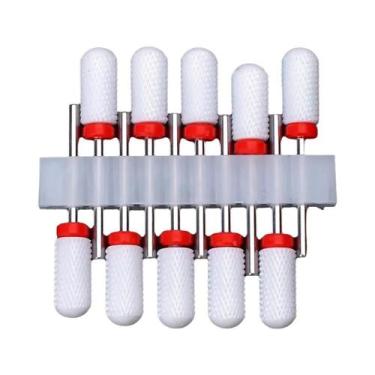 Imagem de Conjunto De Brocas De Cerâmica Para Unhas, 10 Peças Para Máquina Elétr