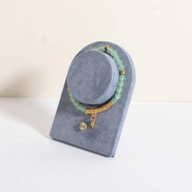 Imagem de CHISTOR Suporte de exibição de pulseira azul para boutique, suporte de exibição de joias de camurça para boutiques e casa, organizador de armazenamento de joias de veludo para venda 【Azul】