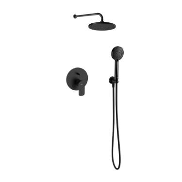 Imagem de Kit de Chuveiro com Ducha Manual e Monocomando com Desviador Cala Roca Preto Matte