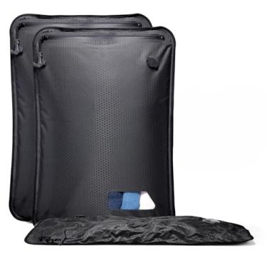 Imagem de Relime Sacos de vácuo essenciais para bagagem de viagem, sacos de compressão reutilizáveis para malas de mão e mochila, proteção espacial de vedação a vácuo para embalagem de pano (2 médios sem bomba)