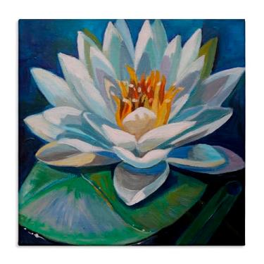 Imagem de Stupell Industries Arte de parede em tela de flor de lótus pacífica por Violeta Vollmer, 61 x 61 cm