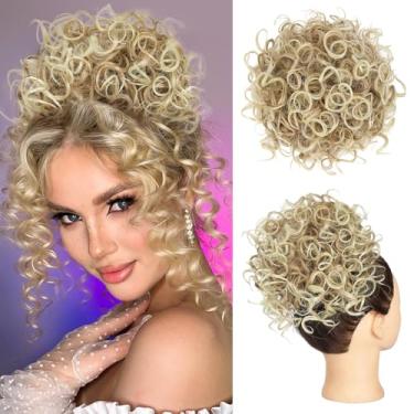 Imagem de Lommel Peça de cabelo bagunçado para coque de cabelo, cordão de cabelo cacheado solto e apertado, rabo de cavalo macio natural e macio, coque de cabelo falso para mulheres para uso diário (destaques