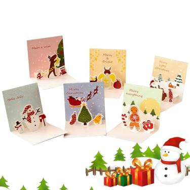 Imagem de Feliz Natal Cartões - Cartões pop-up feitos à mão para o Natal | Acessório de saudação de cartolina forte para a, familiares, maridos, estudantes e crianças Thaely