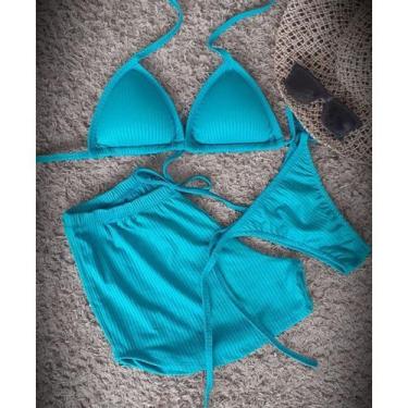 Imagem de Conjunto biquini e shortinho canelado - NAGAB, Único, Petroleo
