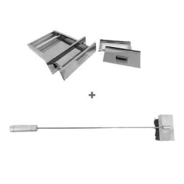 Imagem de Kit Gaveta Cinzas, Vassoura Piaçava, Fornos e Churrasqueira - INOX LAU