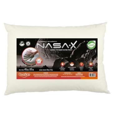 Imagem de Travesseiro NASA X Baixo Duoflex Viscoelástico 10cm Suporte e Conforto