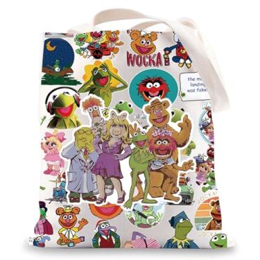 Imagem de BWWKTOP Bolsa tiracolo sapo para fãs de porquinho presente urso fozzie bolsa tiracolo Gonzo & Rowlf the Dog Merchanddise, Frog&Piggy Tg