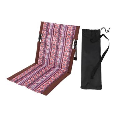 Imagem de Baoblaze Cadeira dobrável para acampamento com encosto, cadeira de chão dobrável, portátil e confortável para parques, banhos de sol, shows ao ar livre, Borda Marrom