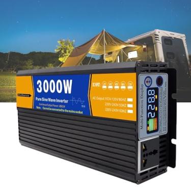Imagem de Inversor de onda senoidal pura de 3000 W para carro, carregador de 12 V-72 V para 110 V/120 V CA, inversores de energia com display LCD para camping e atividades ao ar livre,24V TO 220V