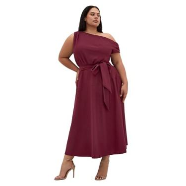 Imagem de City Chic Vestido feminino plus size - Kate ombro de fora midi, Preto, 54