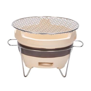 Imagem de Generic Fogão de barro antigo, churrasqueira de mesa, portátil, fogão para churrasco ao ar livre, churrasqueira a carvão para preparar chá, camping, churrasco, L