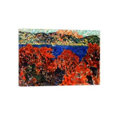 Imagem de Impressão em tela de paisagem, pintura famosa, imagem de arte de parede - Rochas vermelhas 2 pôsteres para decoração de sala de estar pronto para pendurar tela embrulhada 70 x 100 cm 27 x 39 pol