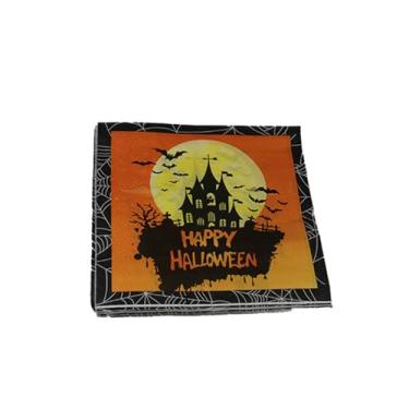 Imagem de Guardanapo De Papel Halloween Decorado 20 Unidades 33X33Cm Castelo