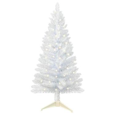 Imagem de Árvore de Natal leeheeyee branca artificial iluminada de 1,2 m com sup