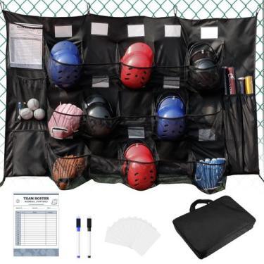 Imagem de Bolsa de capacete QBA Hanging para equipe de beisebol e softball preta