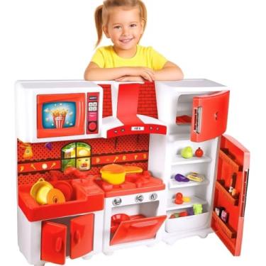 Imagem de Cozinha Infantil Completa Brinquedo com Fogão, Estufa, Geladeira, Pia com Água Real e Micro-ondas com Som e Acessórios