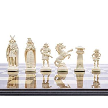 Imagem de Chess and games shop Muba Peças de plástico Viking preto e branco de 9,5 cm - Feltro, tamanho padrão