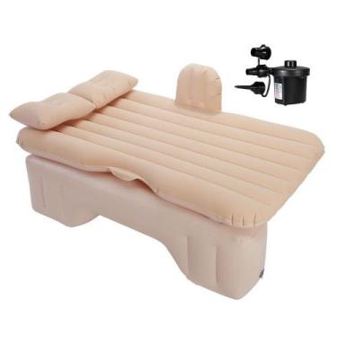 Imagem de Colchão Cama Inflável Para Carro Com Bomba Elétrica 12v Vg Plus Bege
