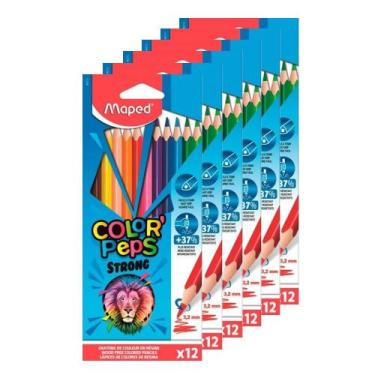 Imagem de Kit Lápis de Cor Colorpeps Strong 12 cores - 6 Peças - Maped