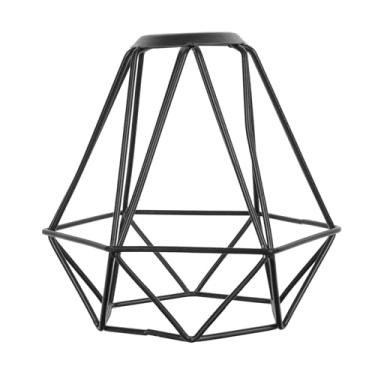 Imagem de Cabilock 1 peça em forma de ventilador diy no quarto suporte de cozinha concha forjado elegante decoração guarda: acessório de base pendente lâmpada lustre industrial lâmpada de proteção oca clipe de