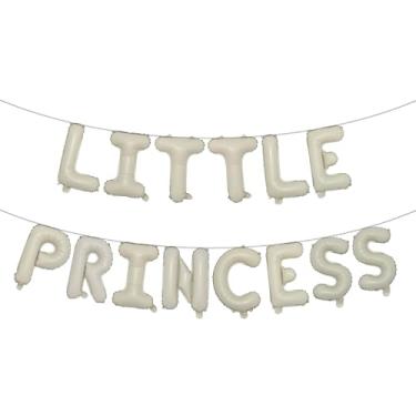 Imagem de Decoração de chá de bebê de princesinha - bandeira de balão de boas-vindas revelação de gênero e suprimentos de festa de aniversário para meninas para aniversário e festa infantil (creme de princesa)