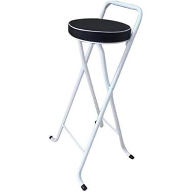 Imagem de Banqueta Alta Dobrável Com Estrutura De Aço Pu Assento Portátil Acolchoado Dobrável Para Café Da Manhã Banqueta De Cozinha Balcão Bar Cadeira Banqueta De Pesca Para Fác, A, 65