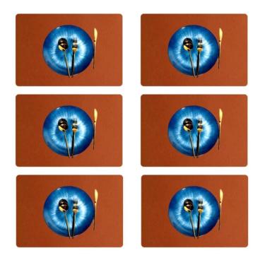 Imagem de 4 Jogo Americano Couro Impermeável Limpa Facil Para Mesa