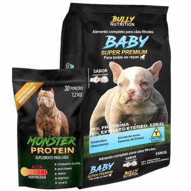 Imagem de Ração Baby Super Premium 15kg + Suplemento Bully Monster 1,2Kg  Cresci